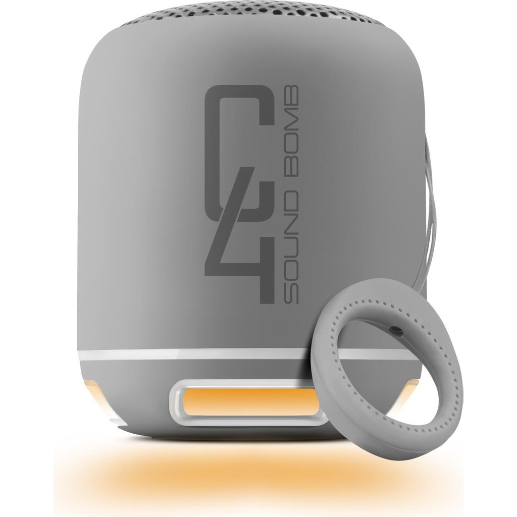 Powerway C4 Gümüş Taşınabilir Bluetooth Hoparlör Ses Bombası Yüksek Ses Gücü Sese Duyarlı LED Işık Bluetooth Hoparlör Fiyatı