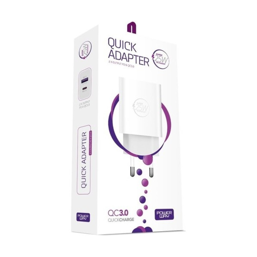 Powerway HW25 25W Type-C Qc 3.0 Type-C-Usb Şarj Aleti - Beyaz - seçenek Oto Boyaları Fiyatı