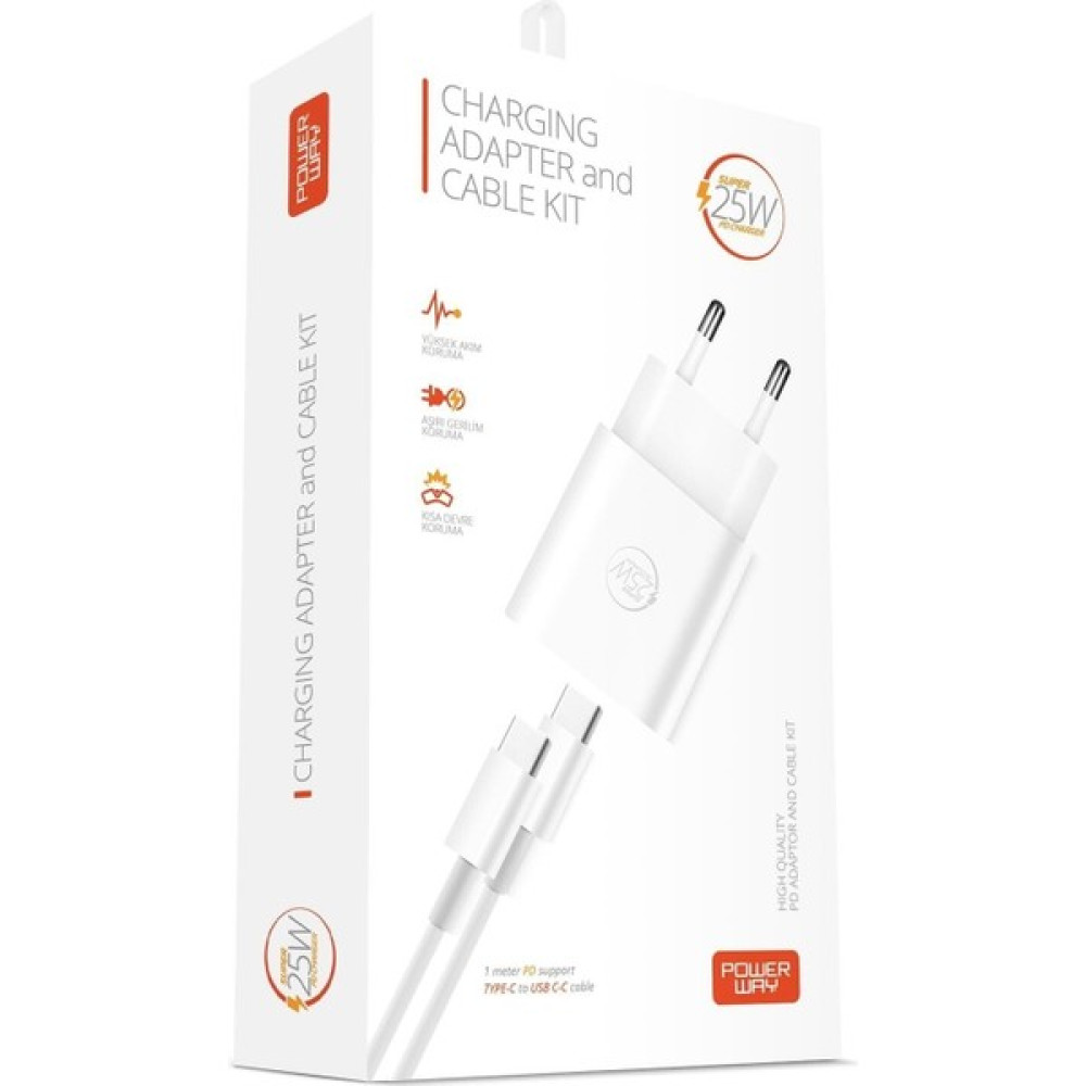 Powerway RXS30 25W Type-C To Type-C Hızlı Şarj Aleti - Beyaz - seçenek Oto Boyaları Fiyatı