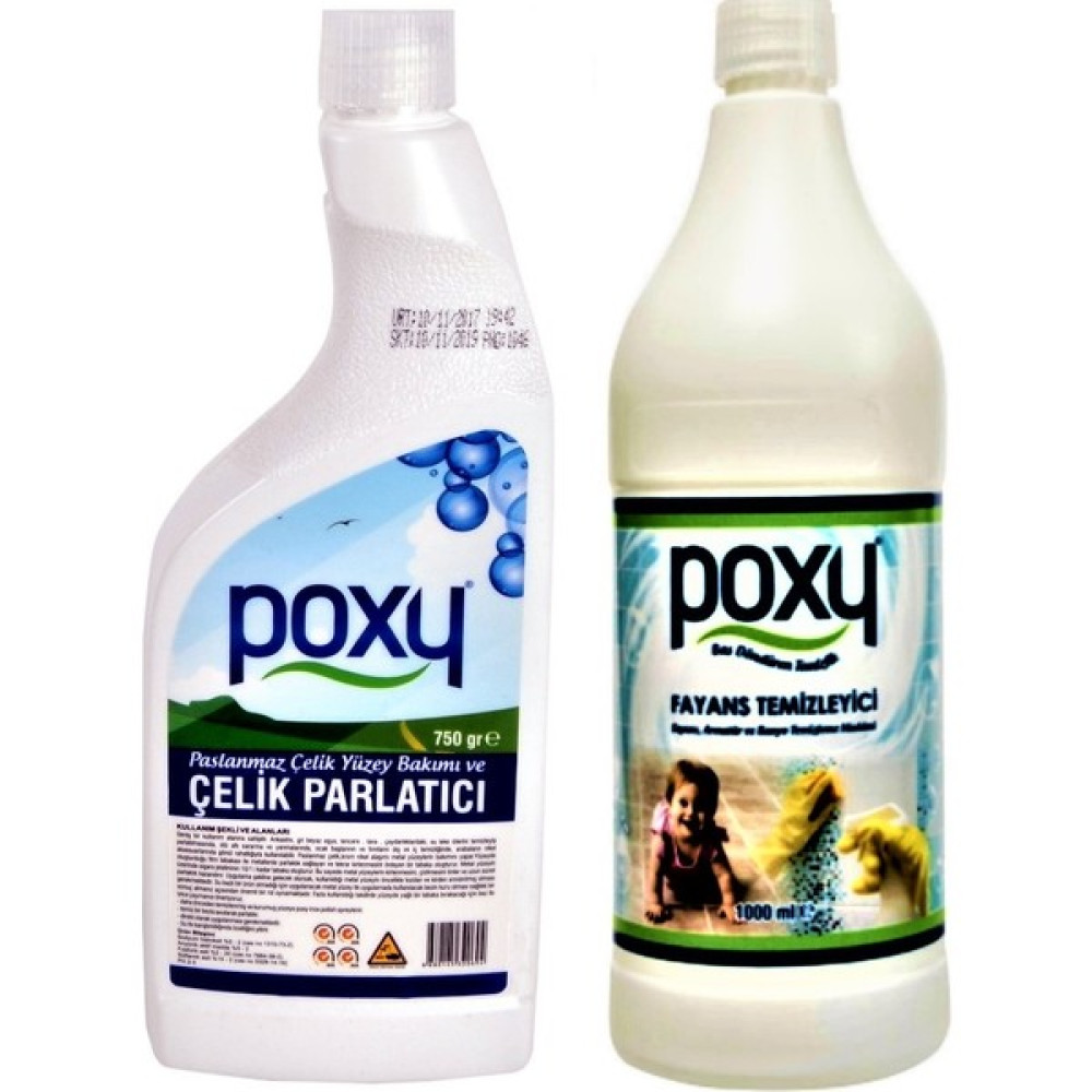 Poxy Fayans Derz Temizleyici 1 Lt& Çelik Parlatıcı 750 ml - 1 lt Parlatıcı ve Temizleyiciler Fiyatı