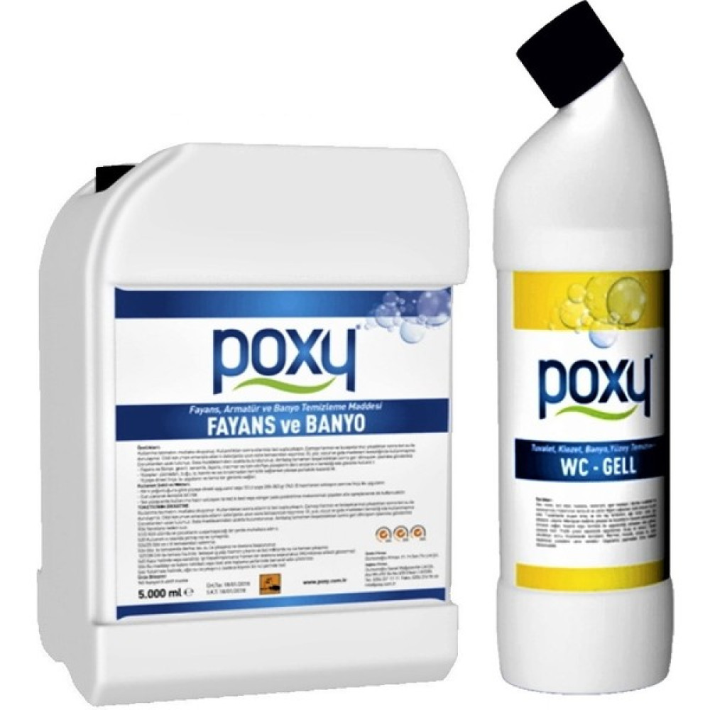 Poxy Fayans Derz Temizleyici 5 Lt & Wc Jell 1 Lt Parlatıcı ve Temizleyiciler Fiyatı