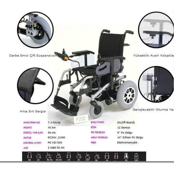 Poylin P200 Akülü Tekerlekli Sandalye Standart Sandalye Fiyatı