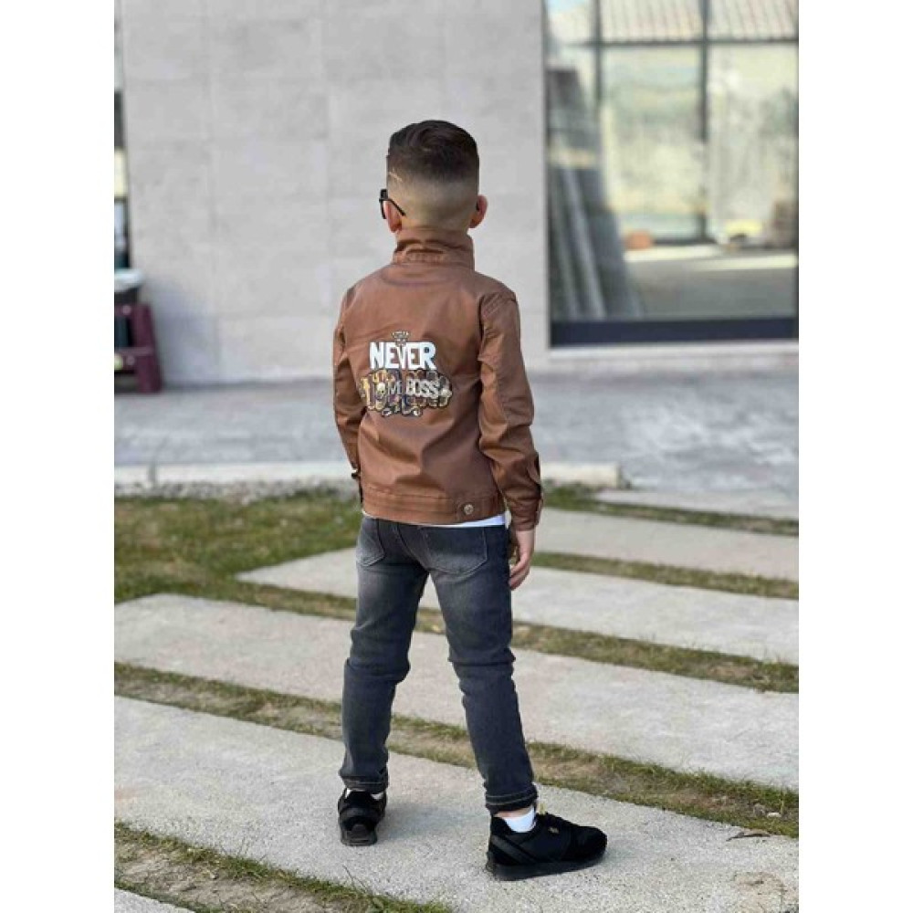 Poyraz Kids Erkek Çocuk Zincir Detaylı Ceket Mavi Kot Pantalon ve Kısa Kol Tişört Konbin Takım Giyım Bayramlık Kombin Erkek Çocuk Giyim Takımı Fiyatı