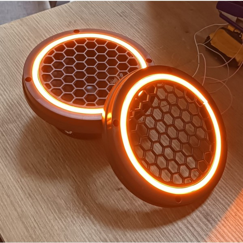 Pozart 16CM Neon Işıklı Midrange ve Hoparlör Kapağı 1takım (2ADET) - turuncu Oto Hoparlörleri & SubWoofer Fiyatı