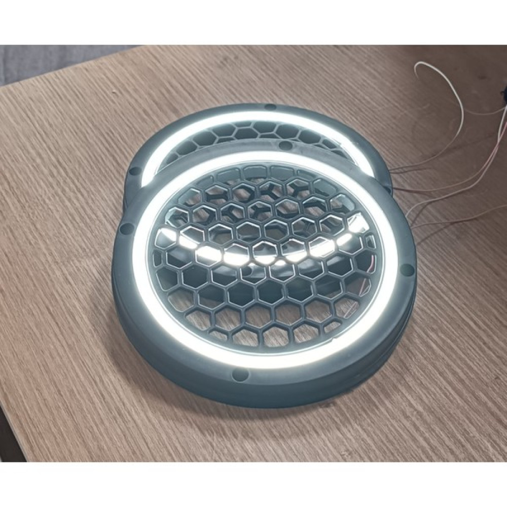 Pozart 20CM Neon Işıklı Hoparlör ve Midrange Kapağı 1takım (2ADET) - beyaz Oto Hoparlörleri & SubWoofer Fiyatı