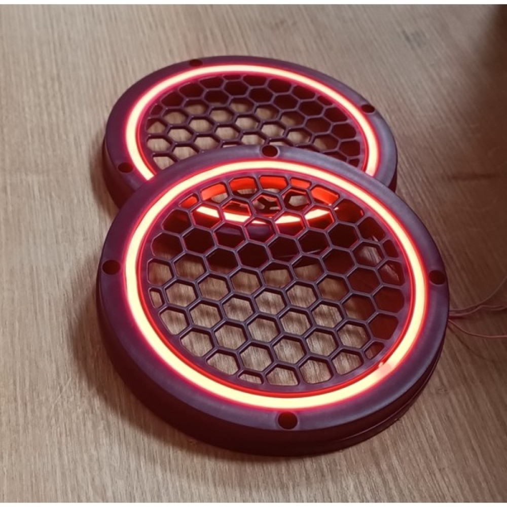 Pozart 20CM Neon Işıklı Hoparlör ve Midrange Kapağı 1takım (2ADET) - kırmızı Oto Hoparlörleri & SubWoofer Fiyatı