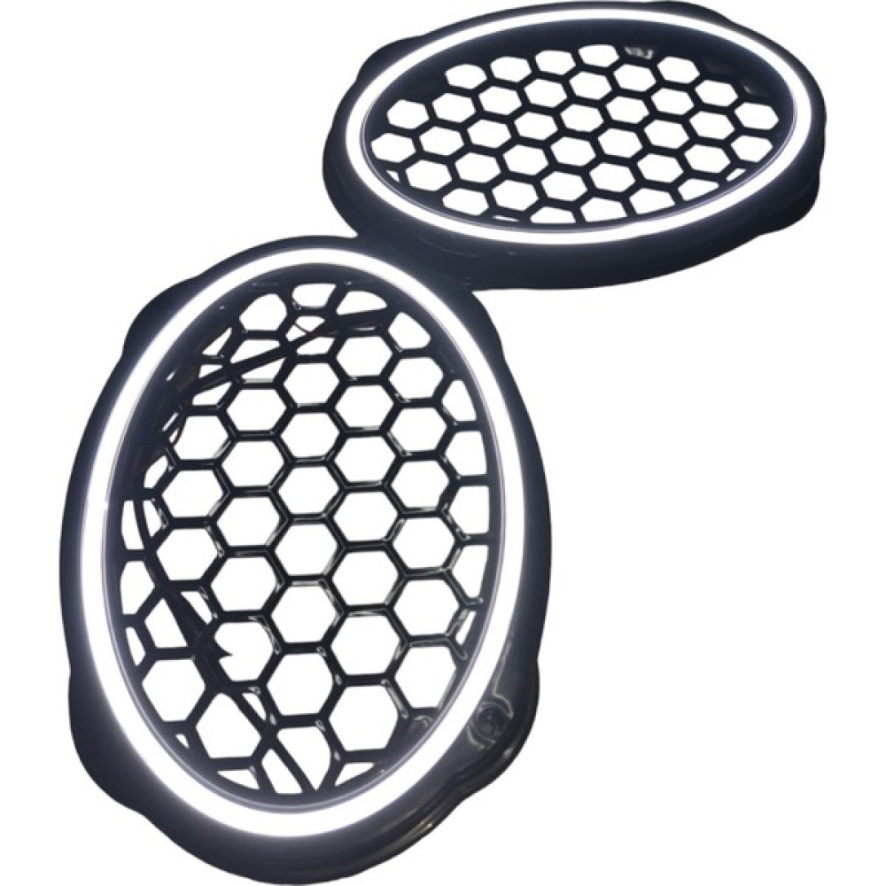 Pozart Oval 6x9 Hoparlör Kapağı Plastik Neon Beyaz Işıklı Vidalı 2 Adet Siyah Oto Hoparlörleri & SubWoofer Fiyatı
