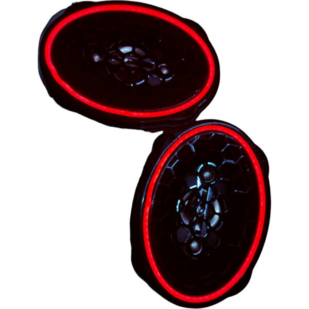 Pozart Oval 6x9 Hoparlör Kapağı Plastik Neon Kırmızı Işıklı Vidalı 2 Adet Siyah Oto Hoparlörleri & SubWoofer Fiyatı