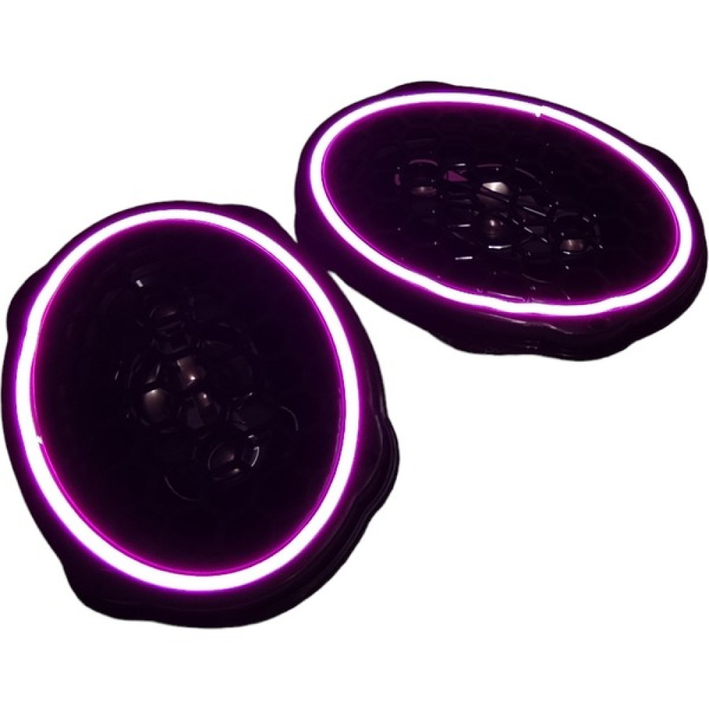 Pozart Oval 6x9 Hoparlör Kapağı Plastik Neon Pembe Işıklı Vidalı 2 Adet Siyah Oto Hoparlörleri & SubWoofer Fiyatı