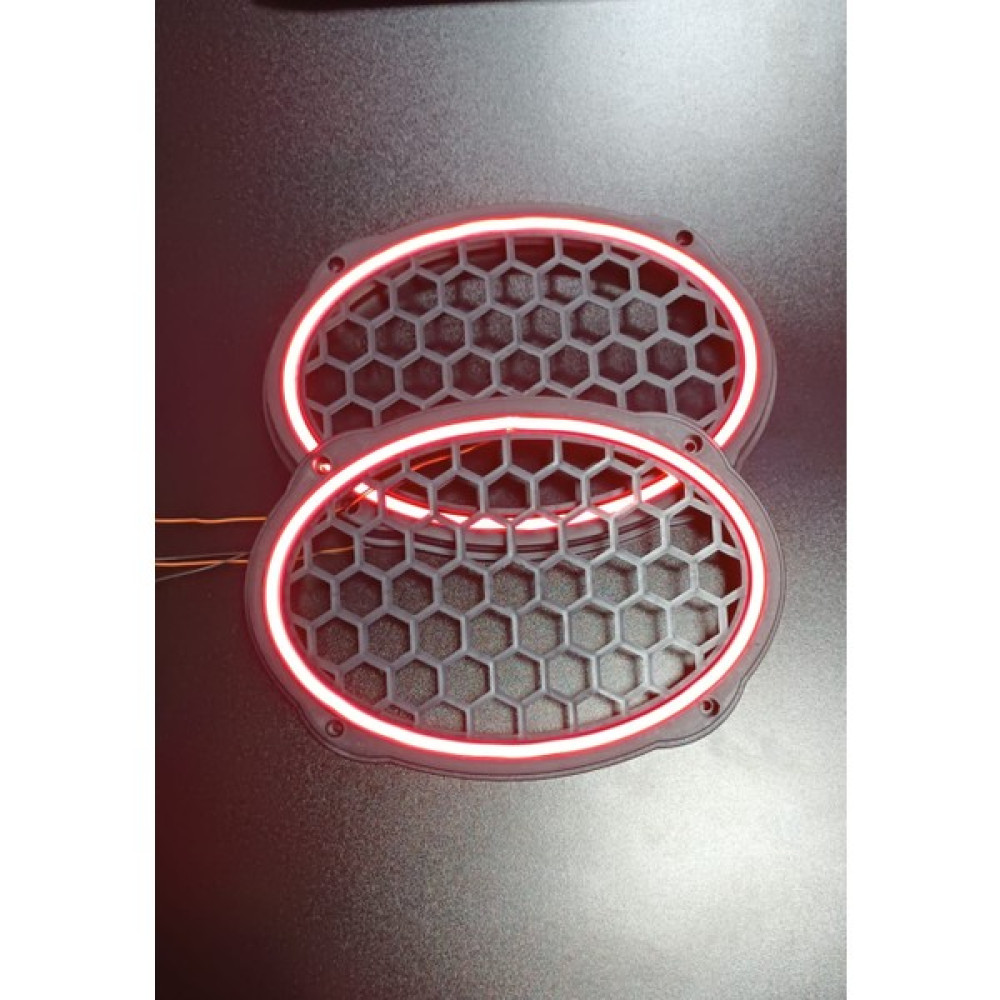 Pozart Oval 6x9 Neon Işıklı Midrange ve Hoparlör Kapağı 1TAKIM(2ADET) - kırmızı Oto Hoparlörleri & SubWoofer Fiyatı