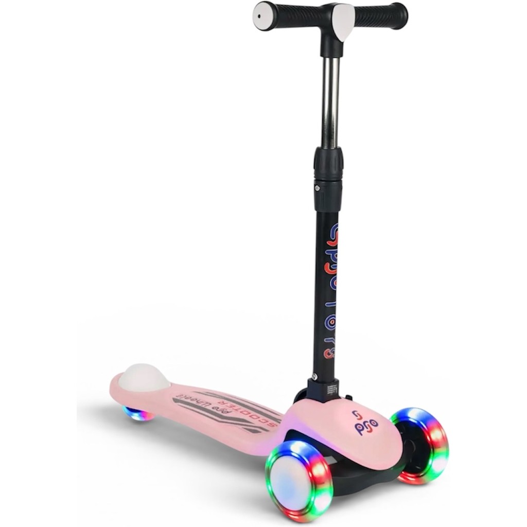 Pozart Pro Işıklı ve Katlanabilir LED Işıklı 3 Tekerlekli Çocuk Scooter 50KĞ Kapasite 3+Yaş - Pembe Diğer Fiyatı
