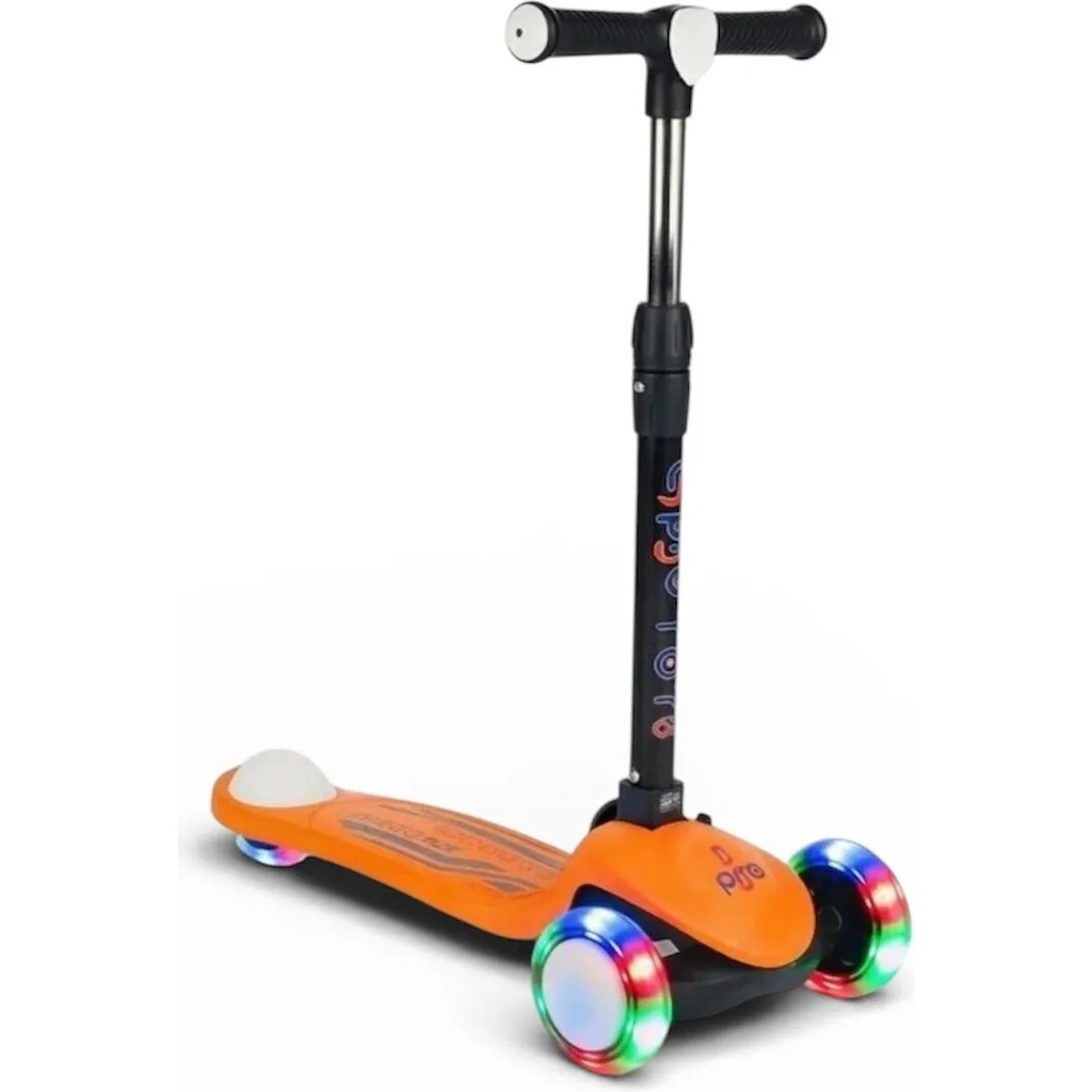 Pozart Pro Işıklı ve Katlanabilir LED Işıklı 3 Tekerlekli Çocuk Scooter 50KĞ Kapasite 3+Yaş - Turuncu Diğer Fiyatı