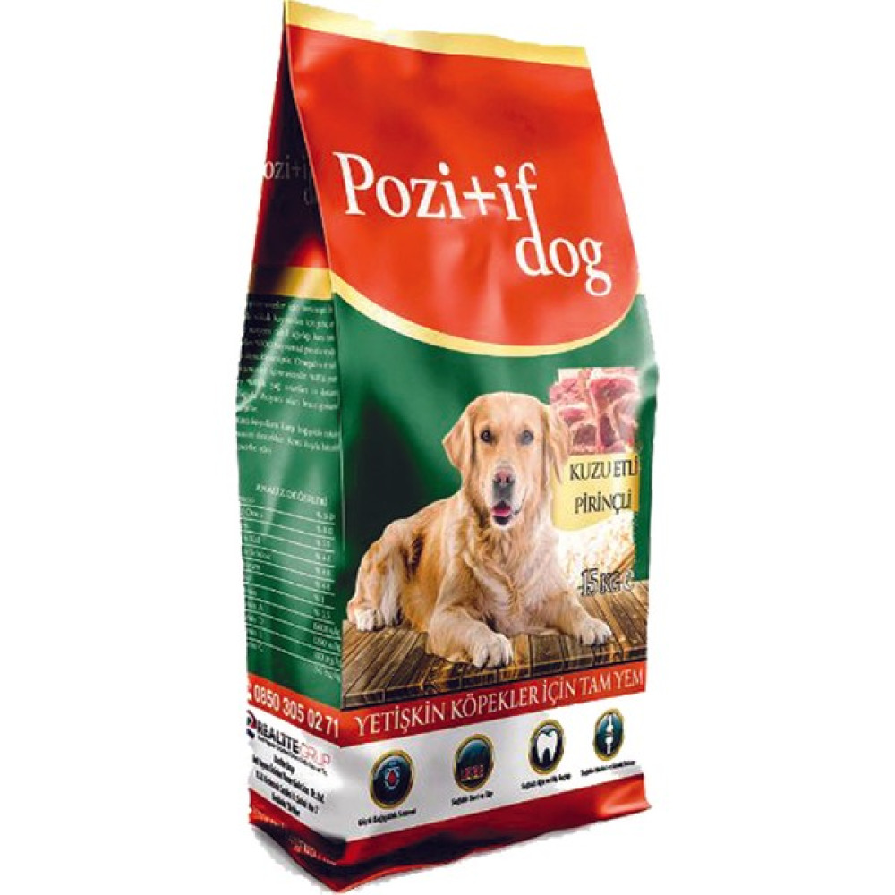 Pozitif Dog Köpek Maması, Kuzu Etli ve Pirinçli, 15 kg Evcil Hayvan Ürünleri Fiyatı