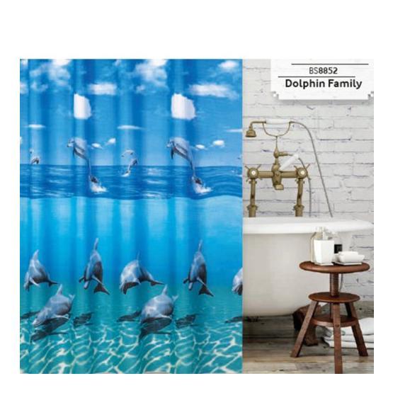 Prado Dolphin Family 180X200 cm Banyo Duş Perdesi Duş / Banyo Perdesi Fiyatı