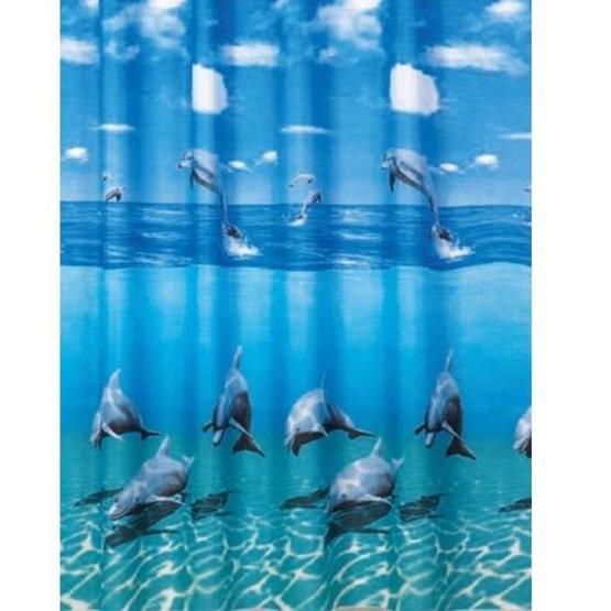 Prado Dolphin Family 180X200 cm Banyo Duş Perdesi