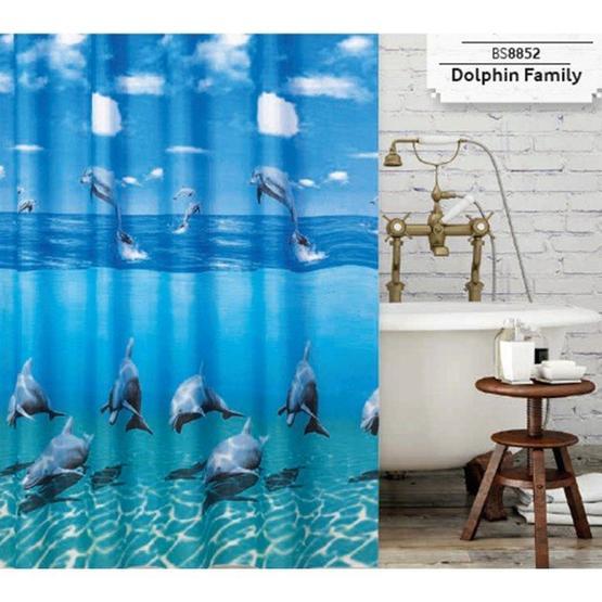 Prado Dolphin Family 180X200 cm Banyo Duş Perdesi