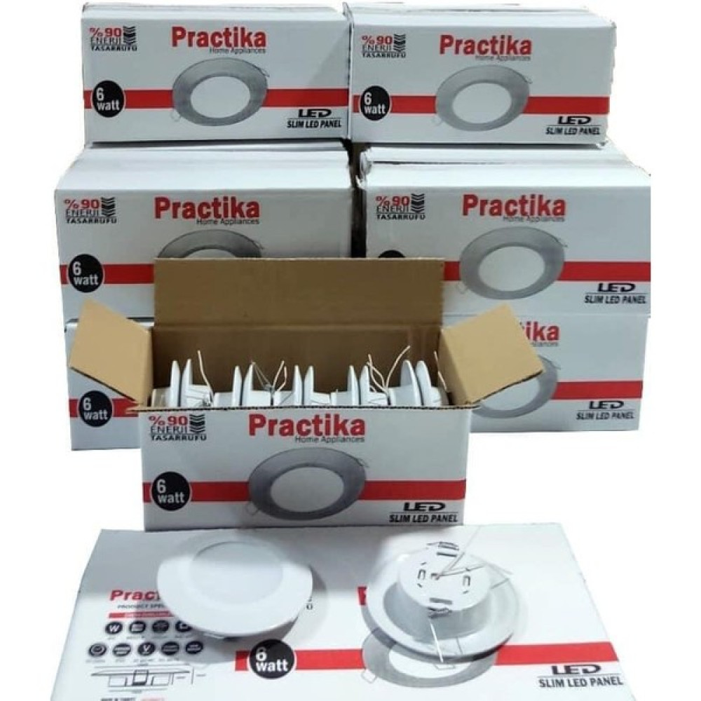 Pratica 6W LED Panel Spot Beyaz Kasa Beyaz Işık Pratica (10 Adet) Spot Fiyatı
