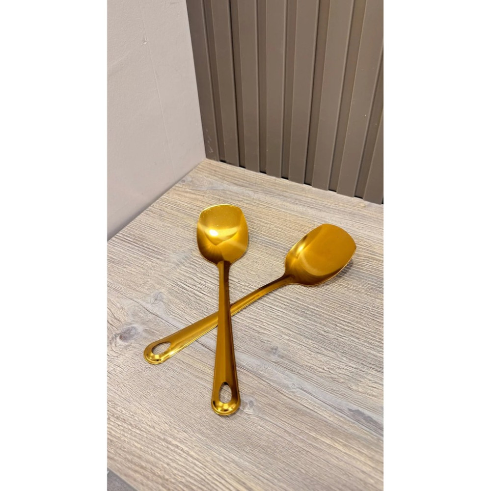 Pratik 2 Adet Paslanmaz Gold Çelik Lüx Servis Salata Kaşığı Spatula Çelik Yemek Servis Kaşığı 21CM Çatal / Kaşık / Bıçak Takımları Fiyatı