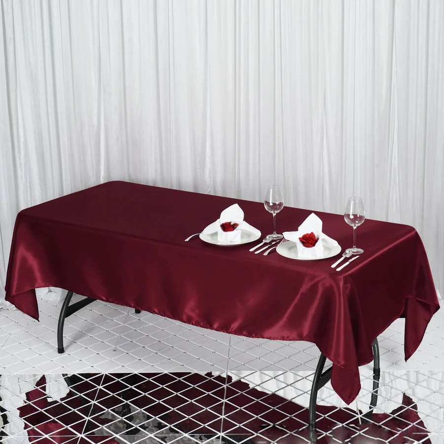 Pratik Dikisco Saten Masa Örtüsü - 140 x 240 cm - Bordo Masa Örtüsü Fiyatı