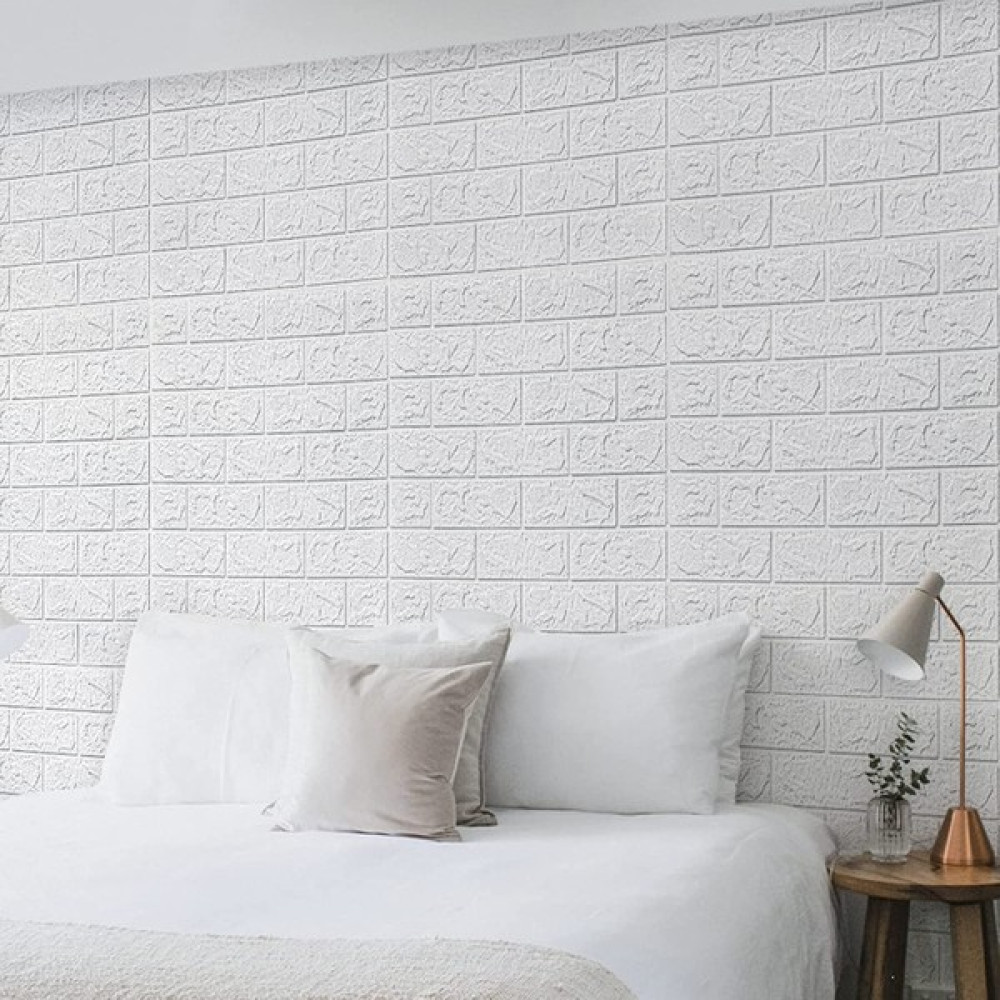Pratik Duvarlar Duvar Kağıdı Kendinden Yapışkanlı Duvar Kağıdı 3D Duvar Kağıdı - Beyaz - 70 x 54 cm Duvar Kağıdı Fiyatı