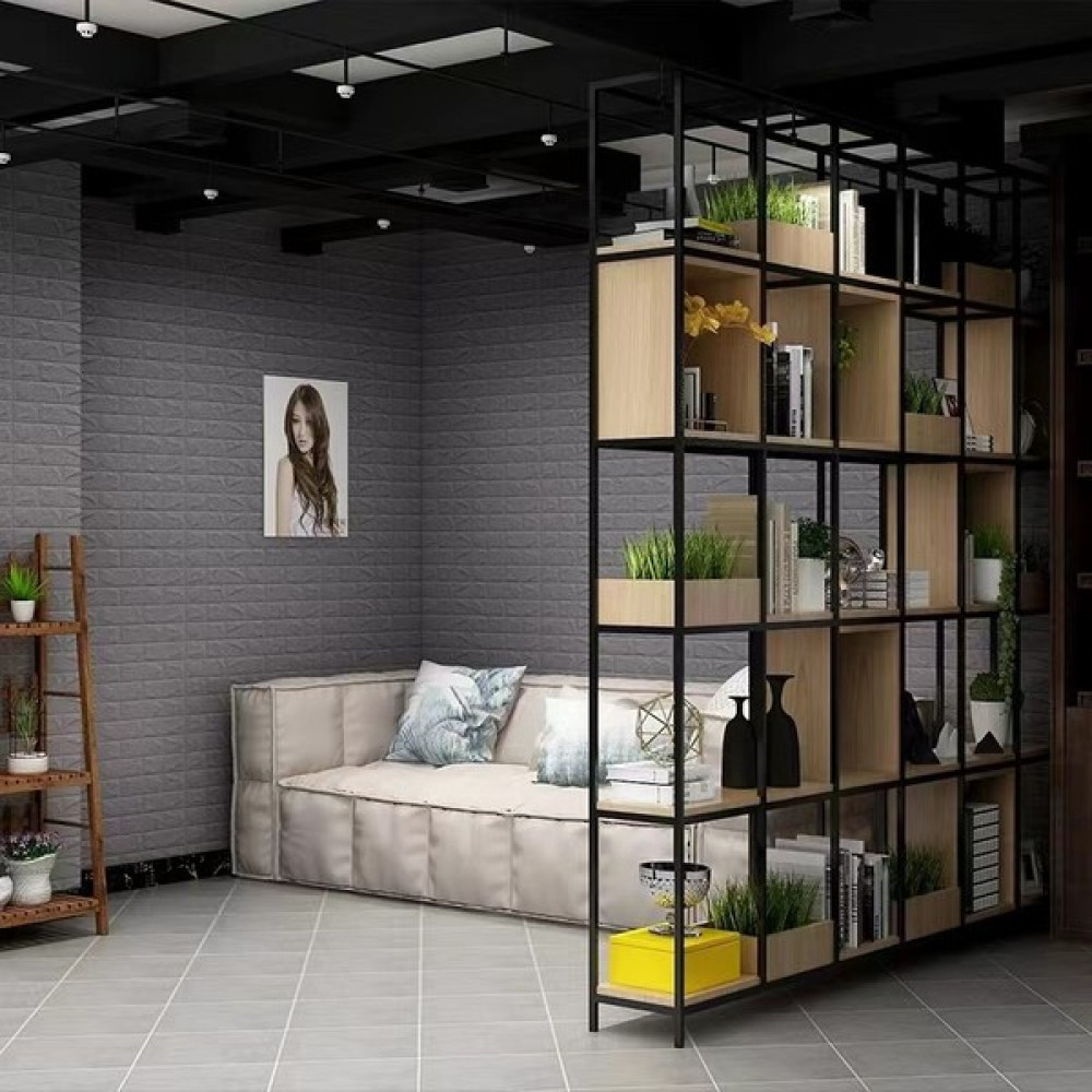 Pratik Duvarlar Kendinden Yapışkanlı Duvar Kağıdı Paneli 3D Gri - 70 x 77 cm Duvar Kağıdı Fiyatı