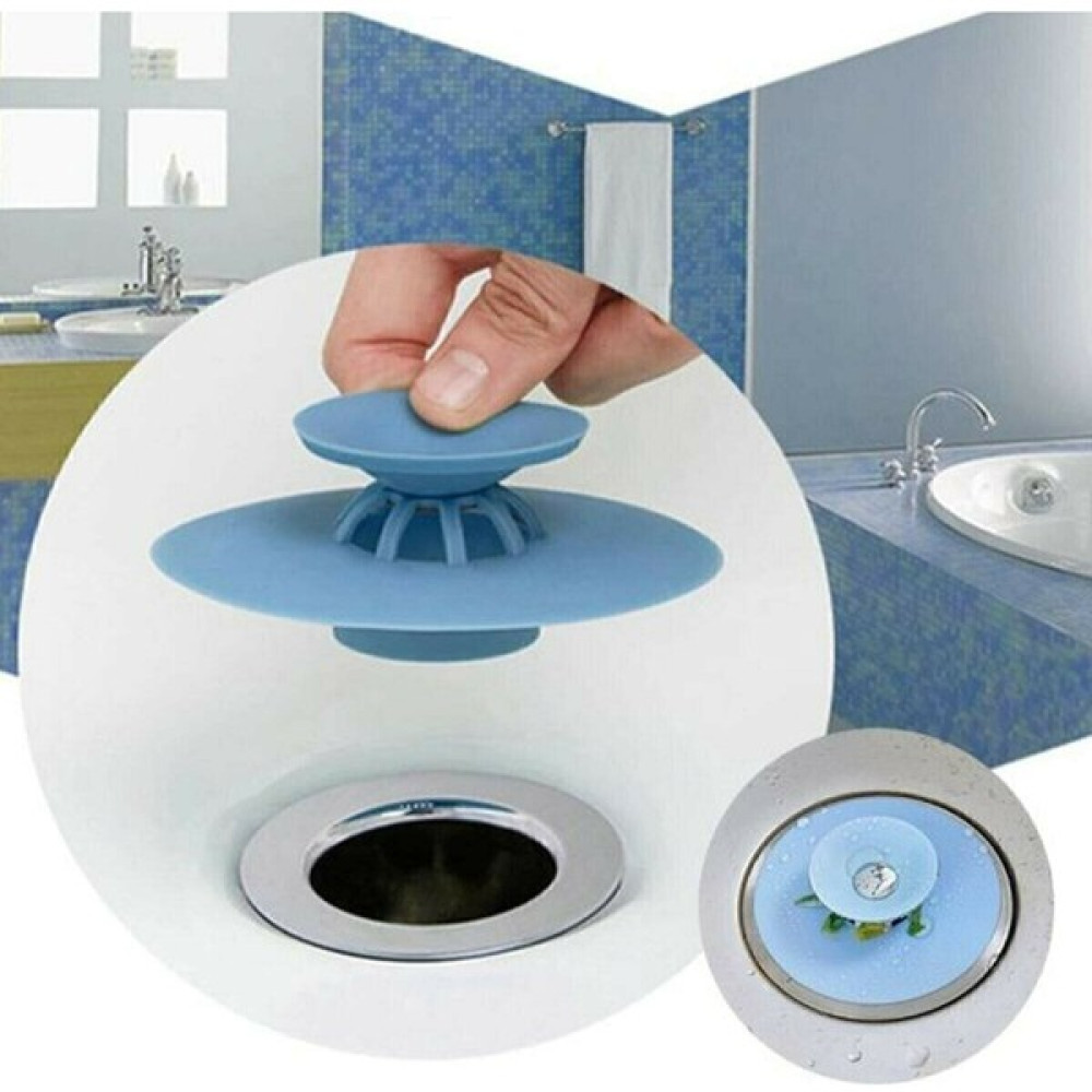 Pratik Mağazam 2 Kademeli Dokunmatik Lavabo Tıkacı Silikon Lavabo Gider Tıpası - Mavi Banyo Aksesuarları Fiyatı
