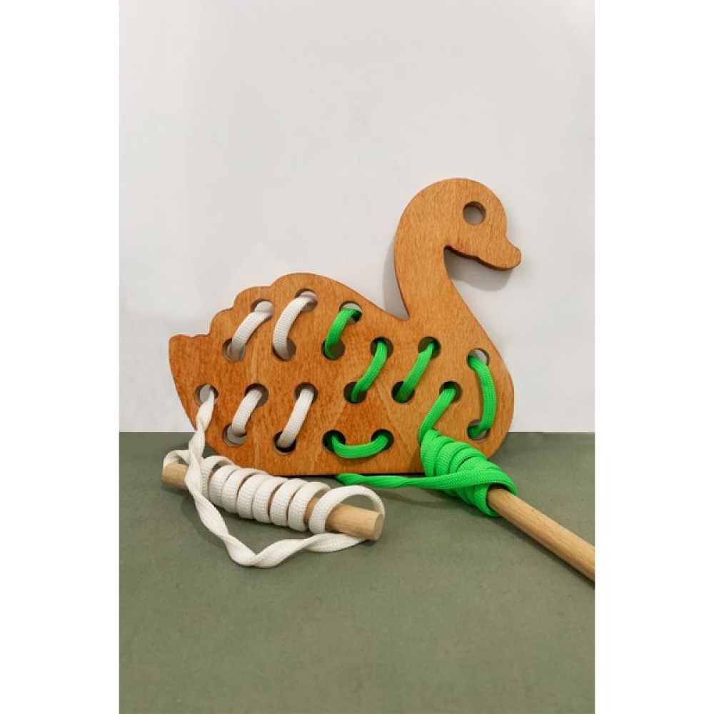Pratik Set Oyuncak Ip Geçirme - Ahşap Ip Geçirme Oyunu - Eğitici Oyuncak - Ip Geçirme Ördek - Montessori Oyunu - Ahşap Desenli Bebek Oyuncakları Fiyatı