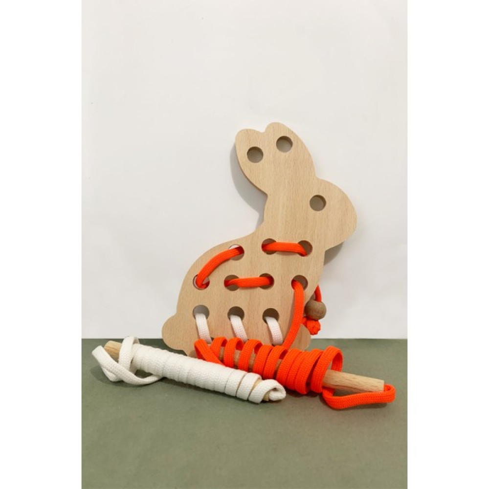 Pratik Set Oyuncak Ip Geçirme - Ahşap Ip Geçirme Oyunu - Eğitici Oyuncak - Ip Geçirme Tavşan - Montessori Oyunu - Ahşap Desenli Bebek Oyuncakları Fiyatı