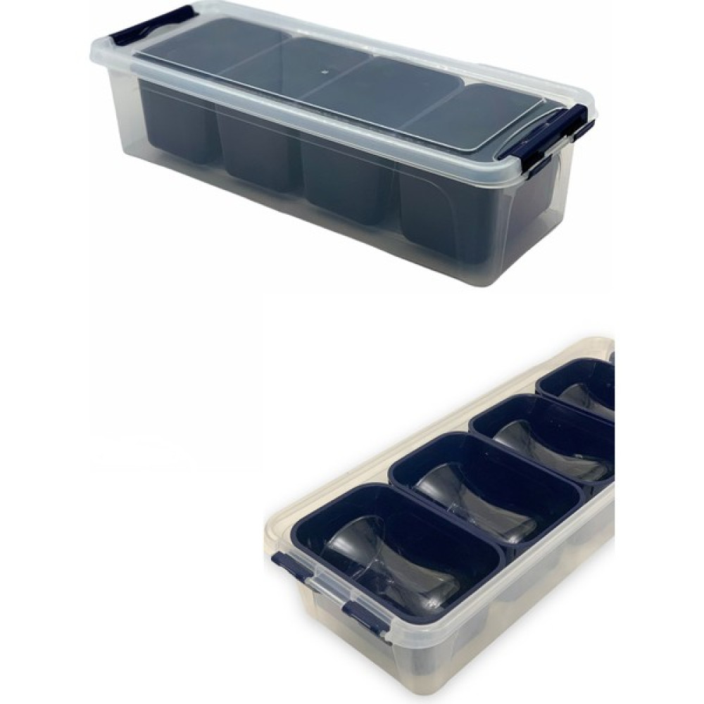 Pratikoutdoor Bardaklık, Çerezlik, 4 Bölmeli Çok Amaçlı Saklama Kabı- 3,5 Litre Saklama Kapları Fiyatı