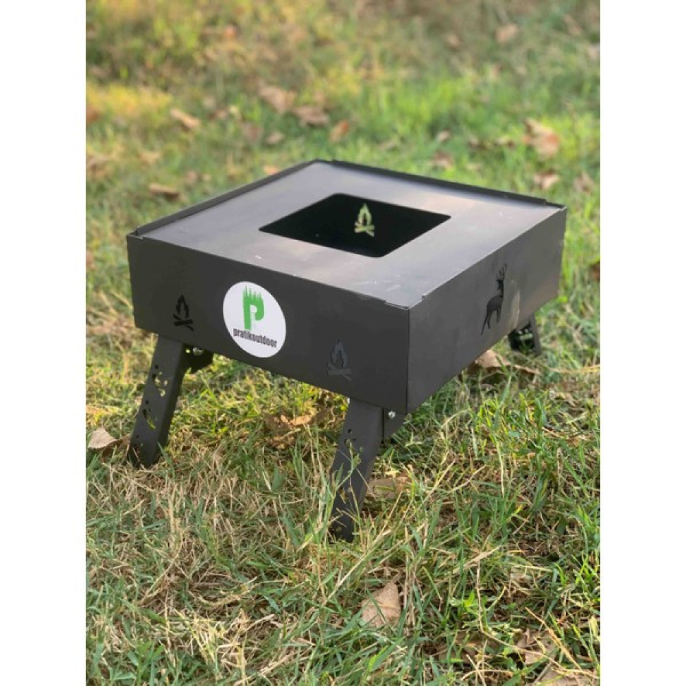Pratikoutdoor Katlanır Ayaklı Kare Ateş Çukuru, Şömine, Ateş Kovası Kamp Mutfağı Fiyatı