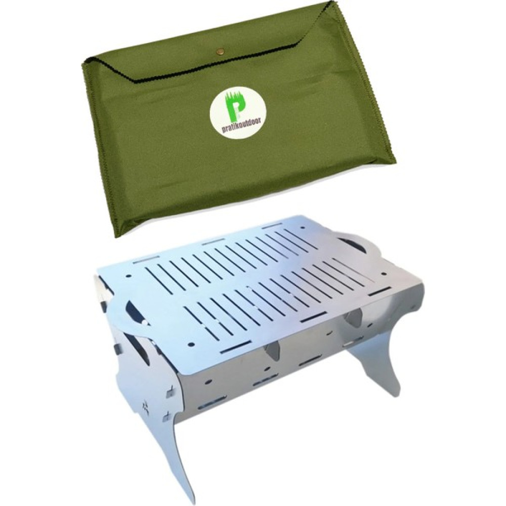 Pratikoutdoor Katlanır Paslanmaz Mangal ve Ateş Çukuru 30X25CM - Çantalı Bahçe Mangalı & Barbekü Fiyatı