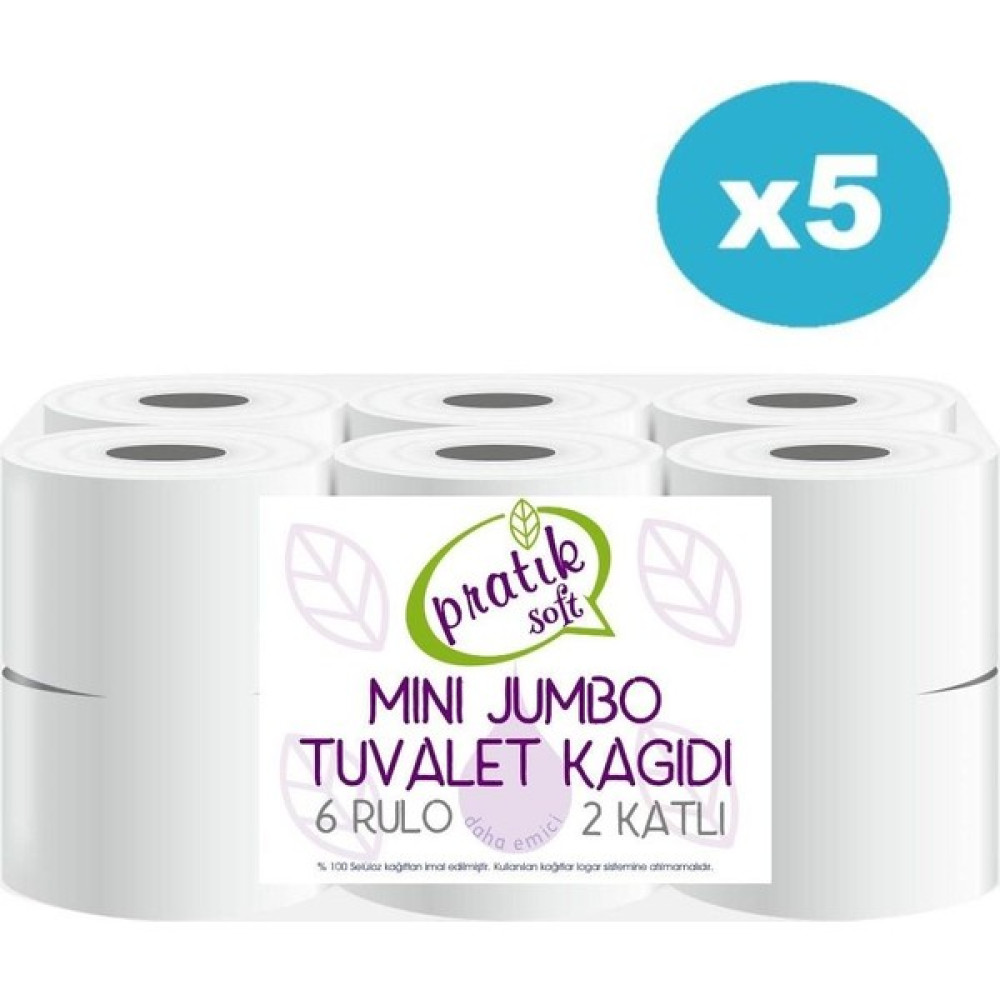 Pratiksoft 5 Koli Mini Jumbo Tuvalet Kağıdı 60 Rulo Tuvalet Kağıdı Fiyatı