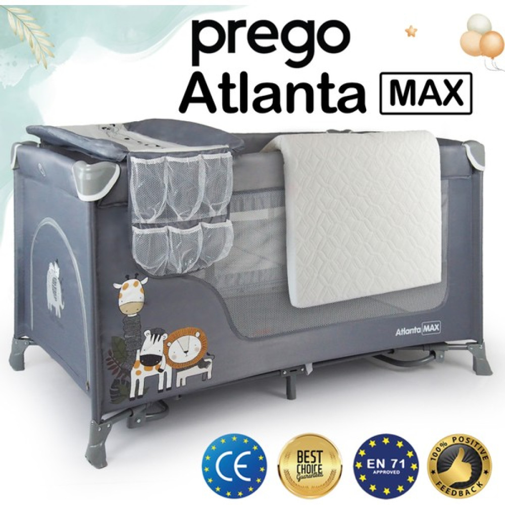Prego Atlanta Max Alt Açma Üniteli Oyun Parkı 70 x 120 cm + Yataklı - Gri Park Yatak / Oyun Parkı Fiyatı