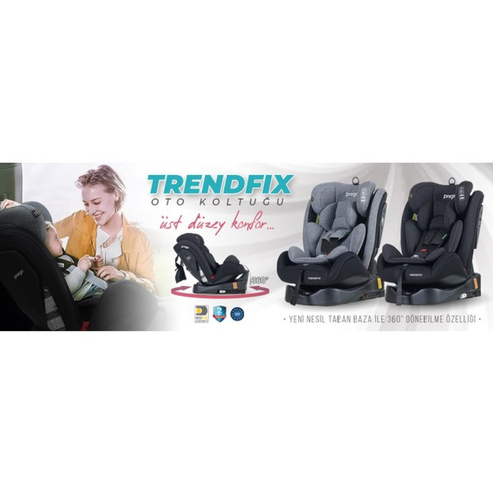 Prego door Trendfix 0-36 kg Isofix'li Oto KOLTUĞU-360° Dönebilen Oto Koltuğu - Gri Oto Boyaları Fiyatı
