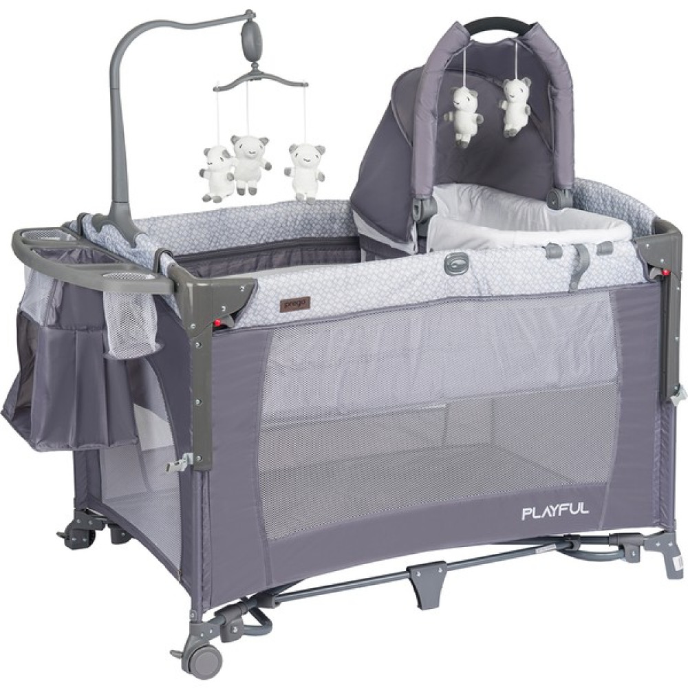 Prego Pregoplayful Anne Yanı Bebek Oyun Parkı - Gri - 70x110 Park Yatak / Oyun Parkı Fiyatı
