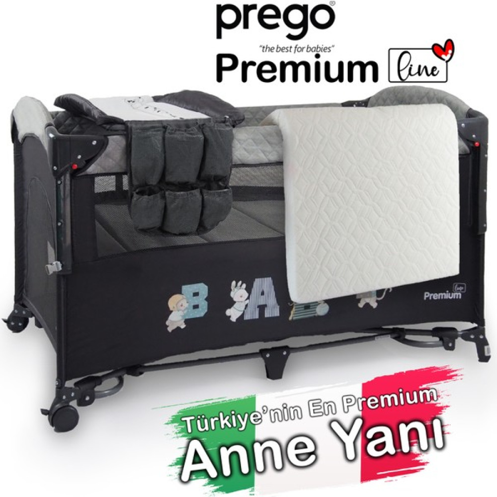 Prego Premium Anne Yanı Oyun Parkı 70*120 cm + Yatak - Gri Park Yatak / Oyun Parkı Fiyatı