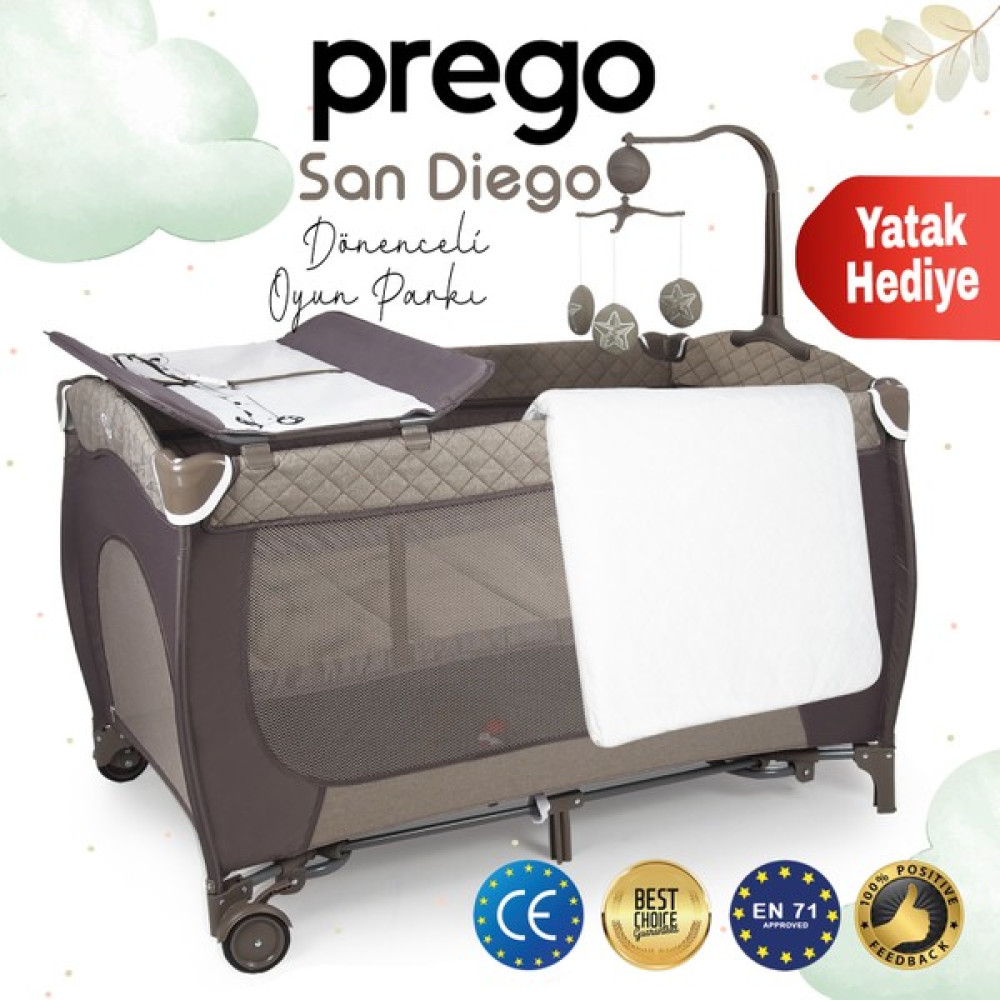 Prego San Diego Plus Oyun Parkı 70*120 cm + Yatak - Bej Park Yatak / Oyun Parkı Fiyatı