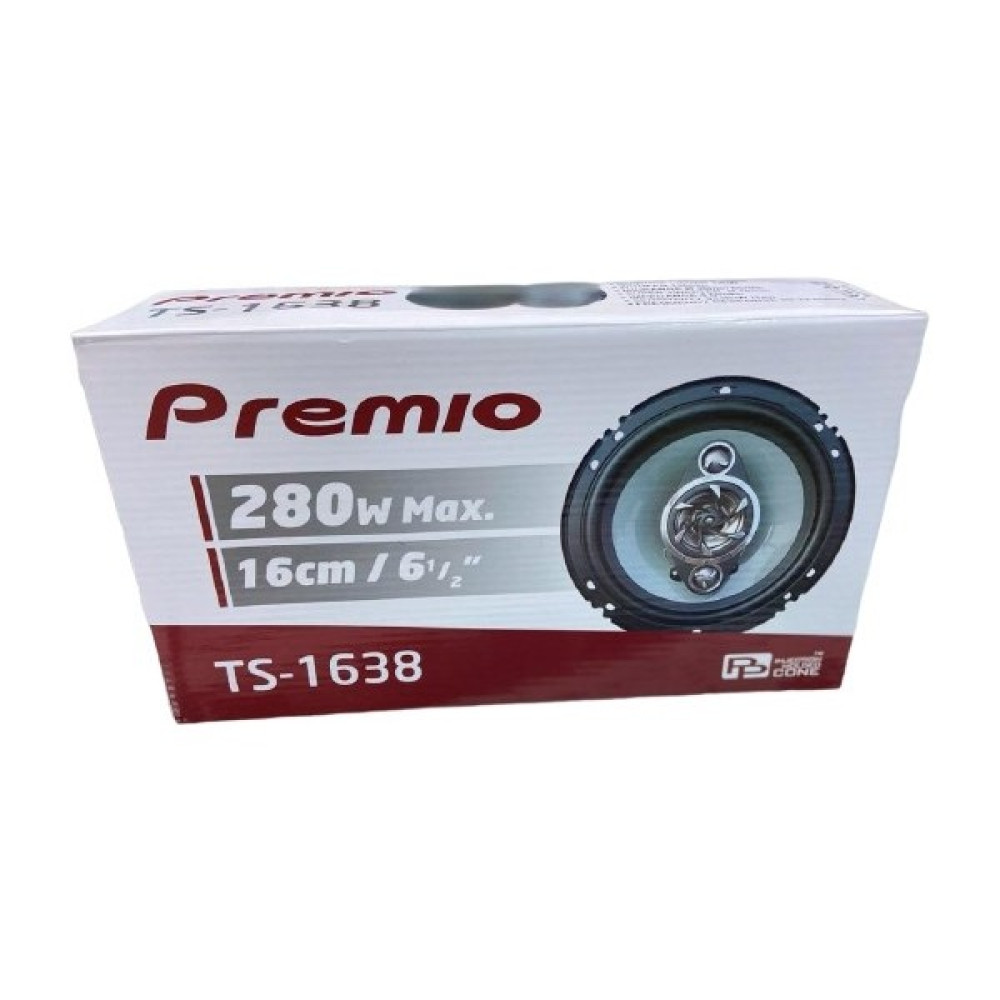 Premio Oto Hoparlör 280 Watt 93DB 4 Ohms 16CM 6 1/2" Oto Hoparlör Prremıo TS-1638 Oto Hoparlörleri & SubWoofer Fiyatı