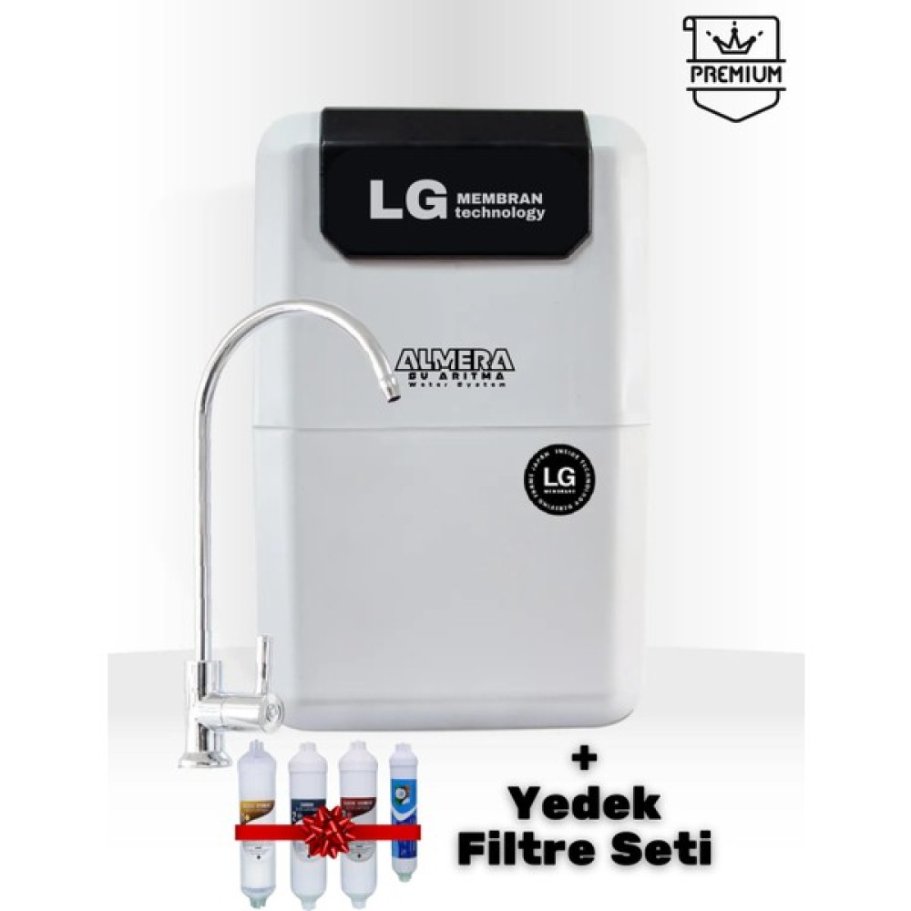 Premium 10 Aşama Ekstra Mineralli Çelik Tanklı ALMERA SU ARITMA Membranlı Su Arıtma Cihazı + Yedek Filtre Set - Kırmızı - Beyaz Bahçe Makinesi Fiyatı