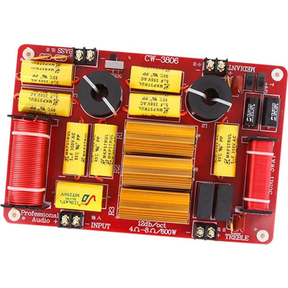 Premium 3 Yolu Crossover Frekans Bölücü 600W Bileşen - Kırmızı Docking Hoparlör Fiyatı