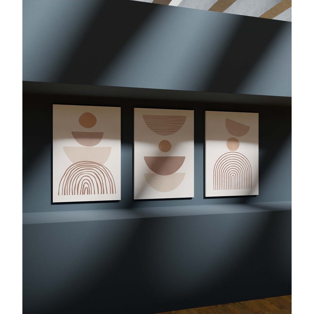 Premium Kalite Duvar Tablosu Çerçeve Görünümlü Mutfak Tabloları 3 Lü Tablo Modern Tablo Bohem Tablo - 33 x 48 - Renkli Kanvas Tablo Fiyatı