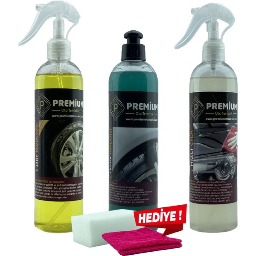 Premium Oto Market 3'lü Oto Bakım ve Temizlik Seti ( 400 Ml) - 400 ml Oto Boyaları Fiyatı