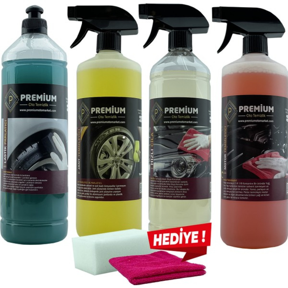 Premium Oto Market 4'lü Oto Bakım ve Temizlik Seti ( 1 Litre ) Oto Bakım & Temizlik Ürünleri Fiyatı