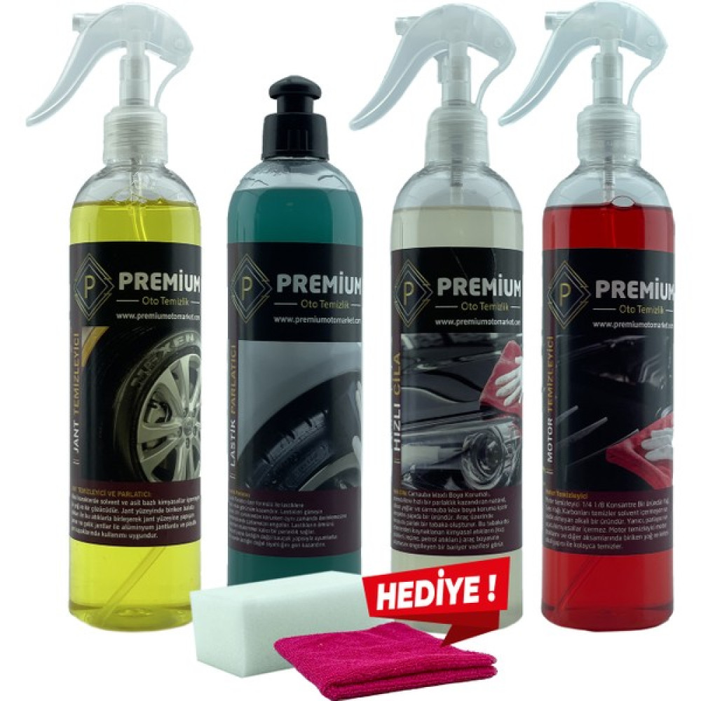 Premium Oto Market 4'lü Oto Bakım ve Temizlik Seti ( 400 Ml) Oto Bakım & Temizlik Ürünleri Fiyatı