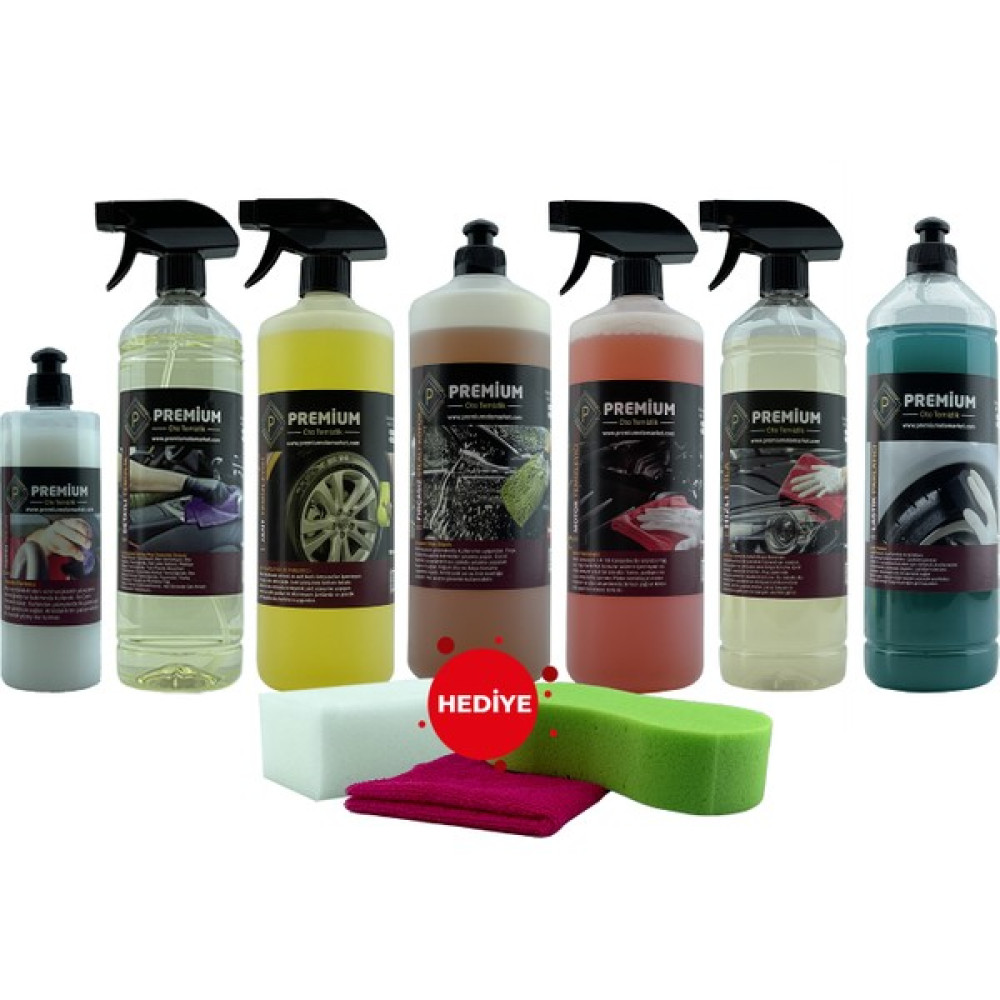 Premium Oto Market 7'li Oto Bakım ve Temizlik Seti ( 1 Litre ) Oto Bakım & Temizlik Ürünleri Fiyatı