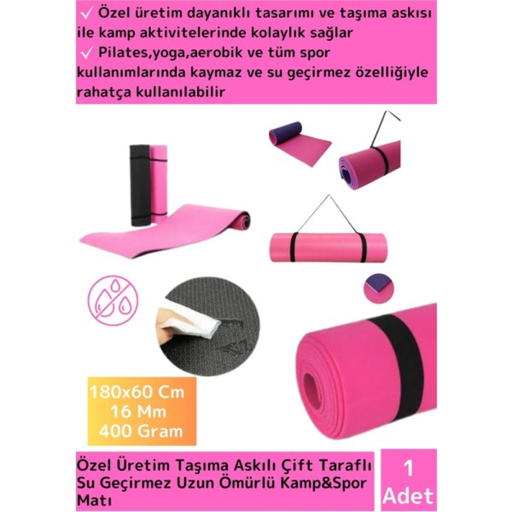 Premium Seri Çift Taraflı Su Geçirmez Taşıma Askılı Kamp Uyku Matı Minder Yoga Pilates Pembe Kalın Oto Boyaları Fiyatı