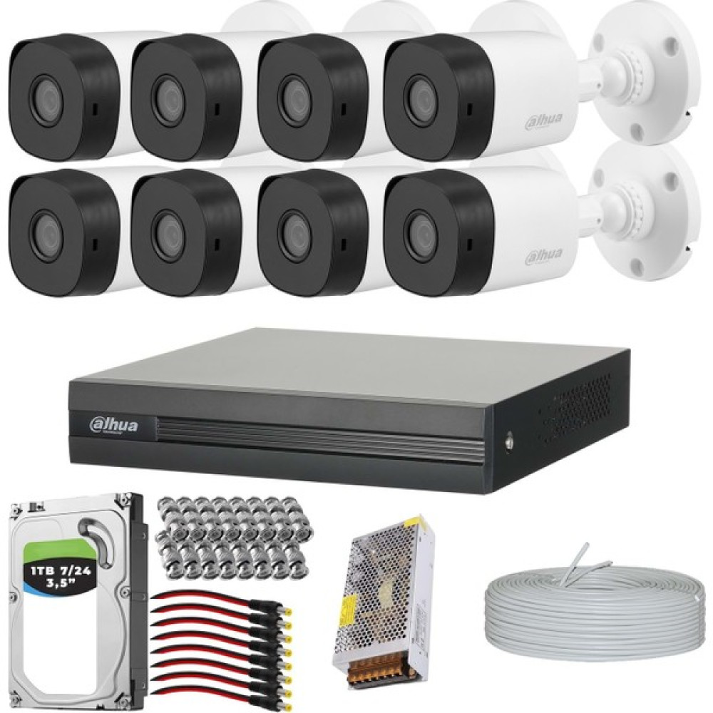 Premium Set Dahua 8 Kameralı Güvenlik Kamera Sistemi Hazır Set 1tb 7/24 HDD Güvenlik Kameraları Fiyatı