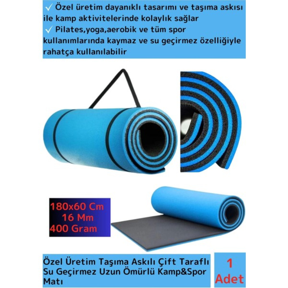 Premium Su Geçirmez Dayanıklı Taşıma Askılı Çift Taraf Kamp Uyku Matı Yer Minderi Yoga 16MM Kalın Mat Fiyatı