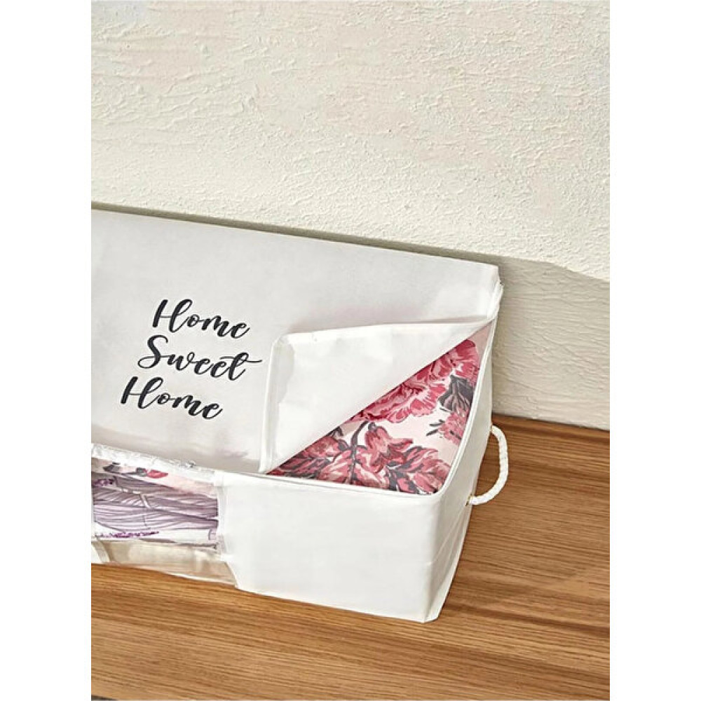 Prendi Home Mega Boy Beyaz Pvc Detaylı Home Sweet Home Baskılı Hurç 74X46X46 Hurç Fiyatı