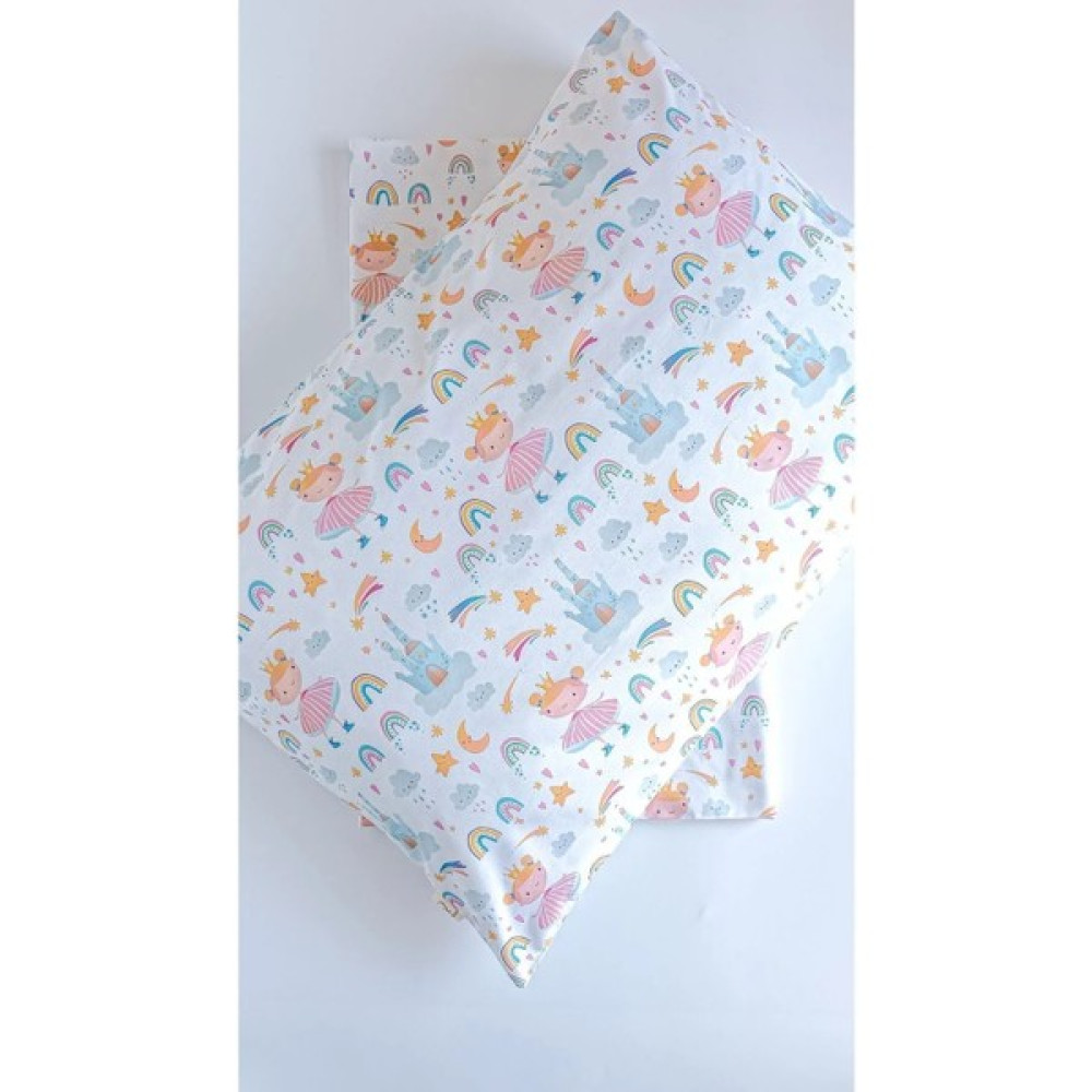 Prenses %100 Pamuklu (90X190 Cm) Lastikli Çarşaf ve Yastık Kılıfı Seti 2’li Set Bebek / Çocuk - 90 x 190 cm - Çok Renkli Bebek Yatak Çarşafı Fiyatı